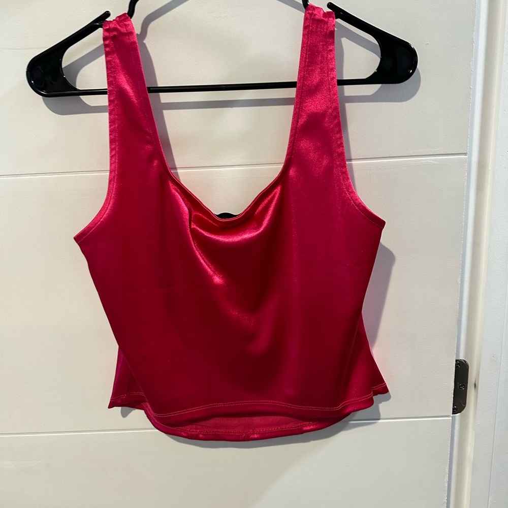 Aqua fushia pink and pretty silk top